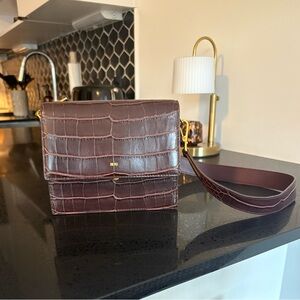 JW Pei Brown Croc Crossbody